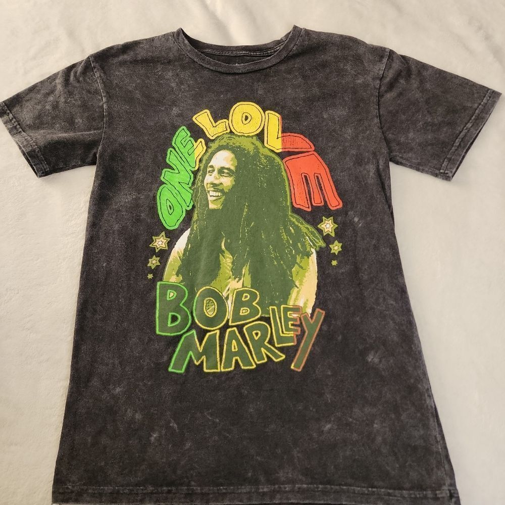 Zion Rootswear One Love Bob Marley Acid Wash Tshirt With Graphics Size Small